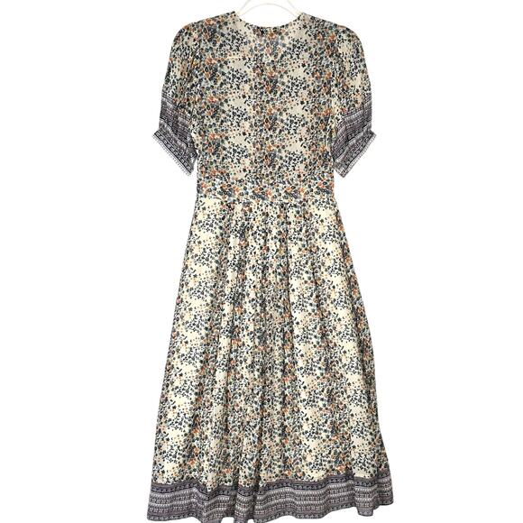 Sea New York Maya Midi Dress 0 Floral Print Sheer Chiffon Short Sleeve Lined - Picture 3 of 10